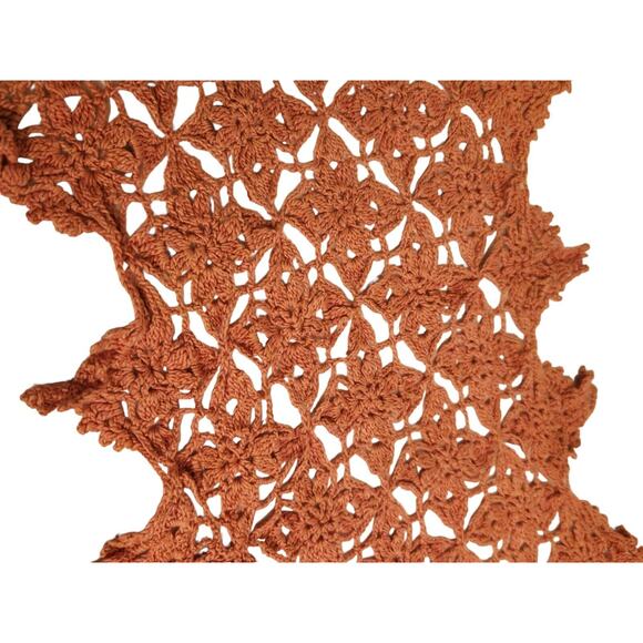 VTG HAND CROCHETED XL 24" MAUVE DOILY PINK FLOWER TABLE RUNNER DRESSER SCARF - Picture 4 of 6